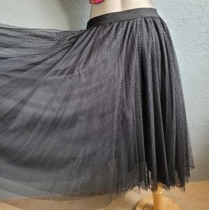 Multi Layered Black Tulle Skirt